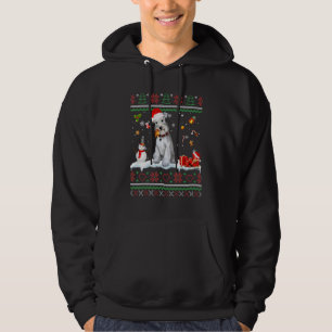 Dog  Cute Miniature Schnauzer Santa Hat Ugly Hoodie