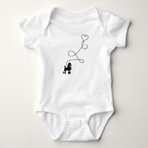 Dog Cute Poodle Heart Baby Bodysuit
