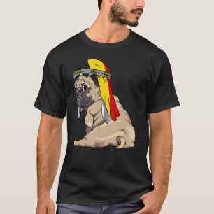 Dog Cute Pug Retro Belgium Flag Pride T-Shirt