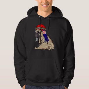 Dog  Cute Pug Retro Croatia Flag Pride Hoodie