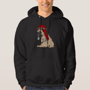 Dog  Cute Pug Retro Morocco Flag Pride Hoodie