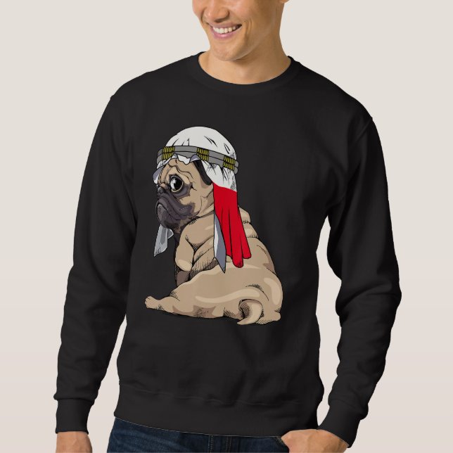 Dog   Cute Pug Retro Poland Flag Pride Sweatshirt (Front)