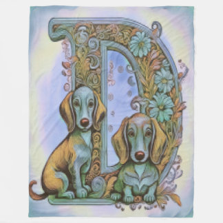 Dog D Alfabet  Fleece Blanket