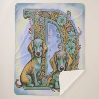 Dog D Alfabet  Sherpa Blanket