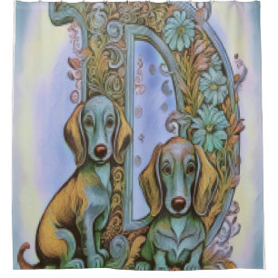 Dog D Alfabet Shower Curtain