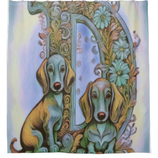Dog D Alfabet  Shower Curtain