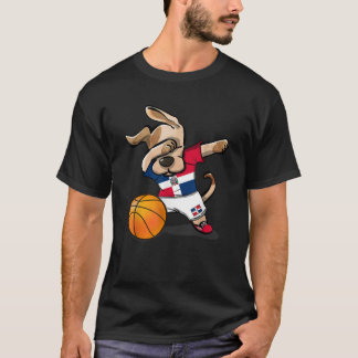 Dog Dabbing Basketball Dominican Republic Jersey M T-Shirt
