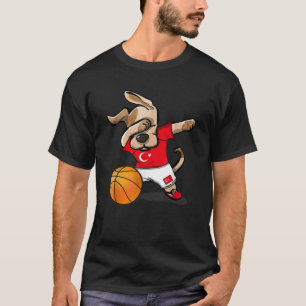 Dog Dabbing Basketball Turkey Jersey Turkish Bball T-Shirt