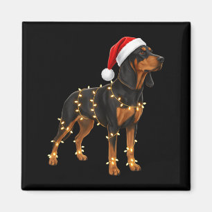 Dog Dachshund Wrapped In Christmas Lights - Holida Magnet