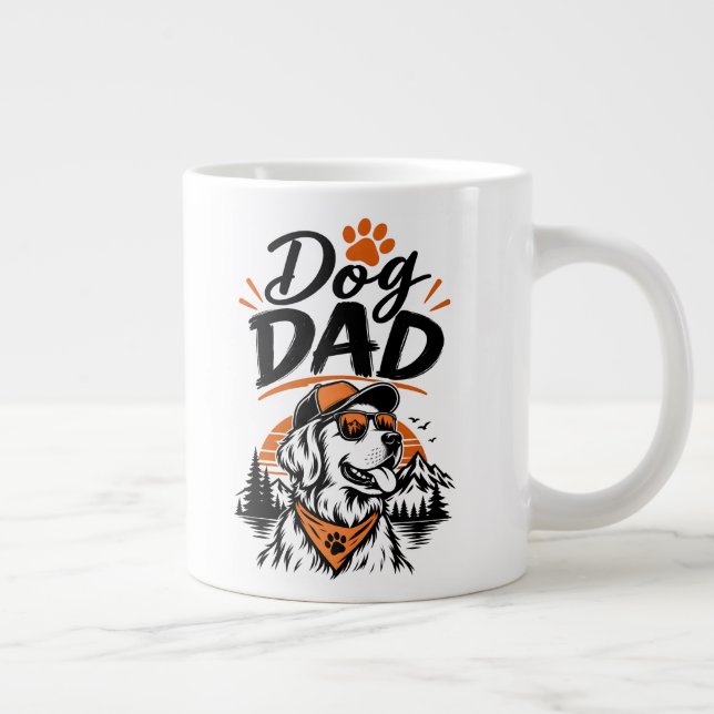 Dog Dad Adventure | Mountain Dog Lover Large Coffee Mug (Right)
