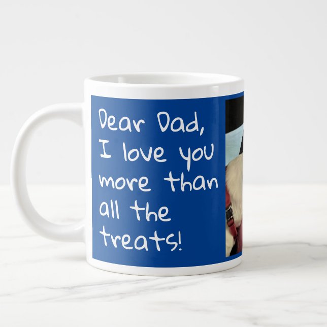 Dog Dad All The Treats Photo Large Coffee Mug (Left)