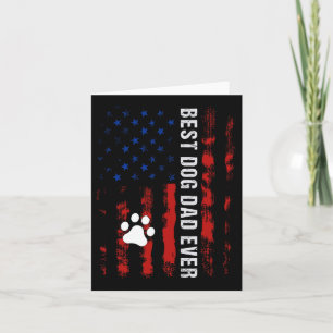 Dog Dad American Flag Fathers Day For Best Dog Dad Card