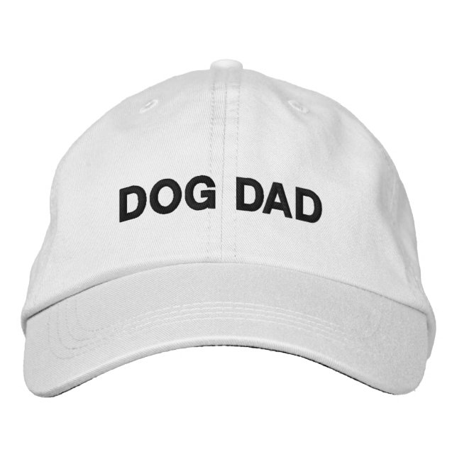 Dog Dad blue white custom text minimalist modern  Embroidered Hat (Front)