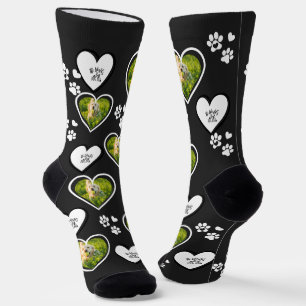 DOG Dad Custom Dog Heart Photo  Socks