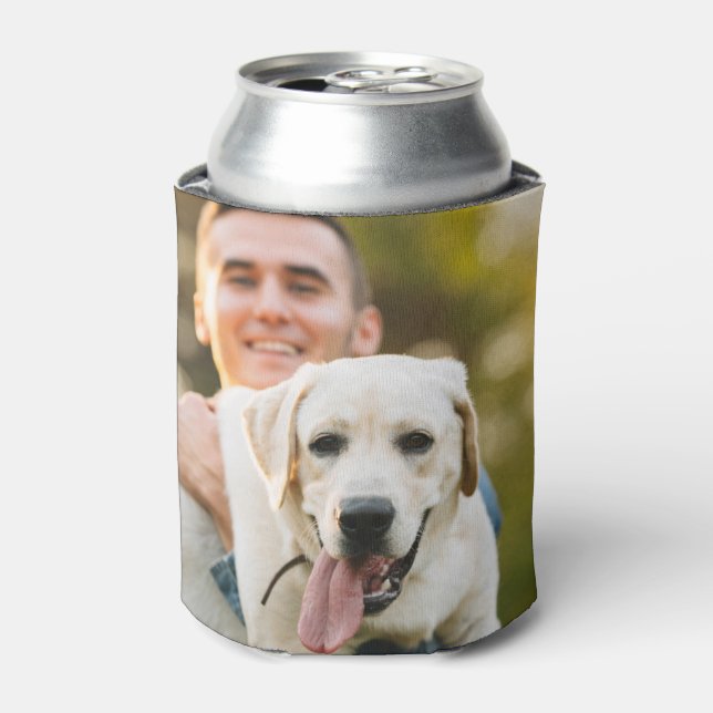 Dog Dad Custom Pet Photo Father's Day Can Cooler (Can Front)