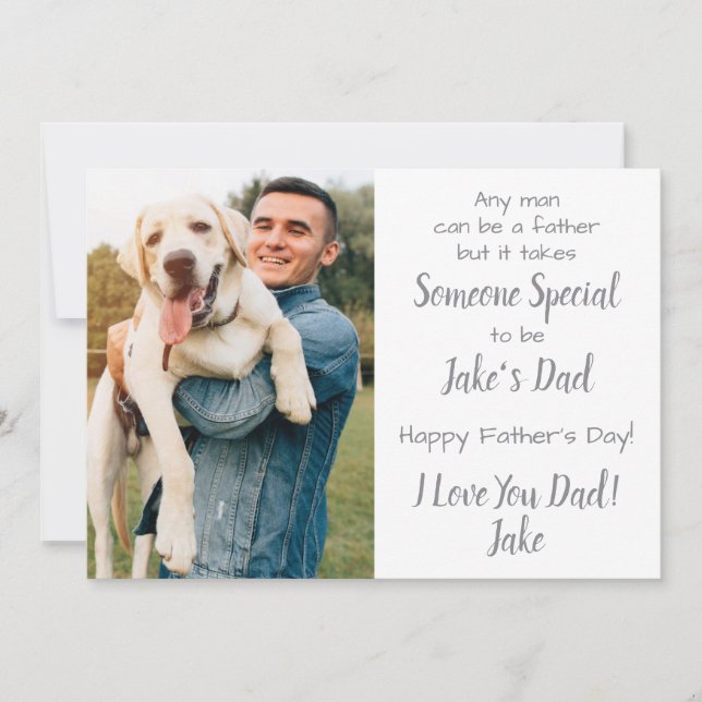 Dog Dad Custom Pet Photo Father's Day Holiday Card (Front)