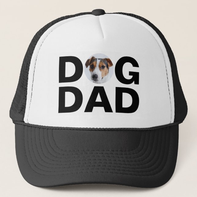 Dog Dad, Custom Photo Dad Gift Trucker Hat (Front)