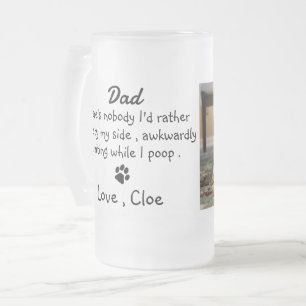 Dog Dad Custom Photo Frosted Glass Beer Mug