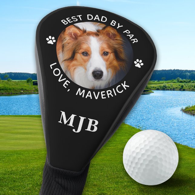 Dog Dad Custom Photo Modern Personalised Monogram Golf Head Cover (Creator Uploaded)