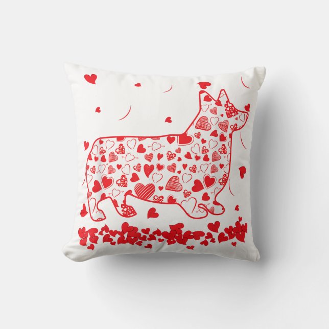 Dog Dad Dog Mom Gifts Corgi Valentines Day Cushion (Front)