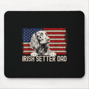 Dog Dad Ever American Flag - Irish Setter Dad Mouse Mat