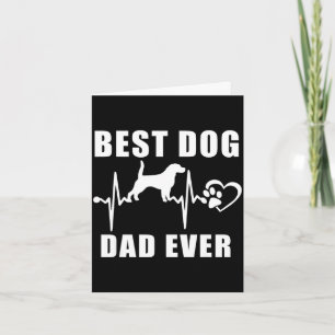 Dog dad ever beagle dog heartbeat paw puppy lover card