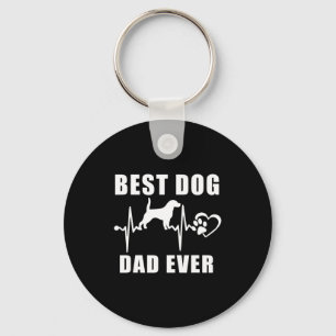 Dog dad ever beagle dog heartbeat paw puppy lover key ring