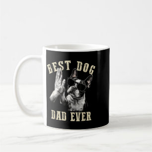 Dog Dad Ever Vintage Funny Cute Boston Terrier Dog Coffee Mug