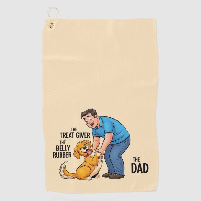 Dog Dad Father's Day Golf Towel (Front)