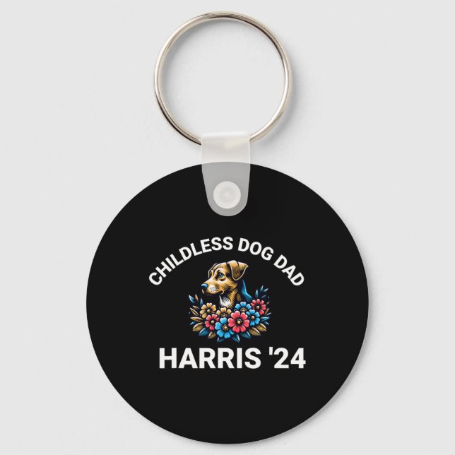 Dog Dad For Kamala Harris 2024 1  Key Ring (Front)
