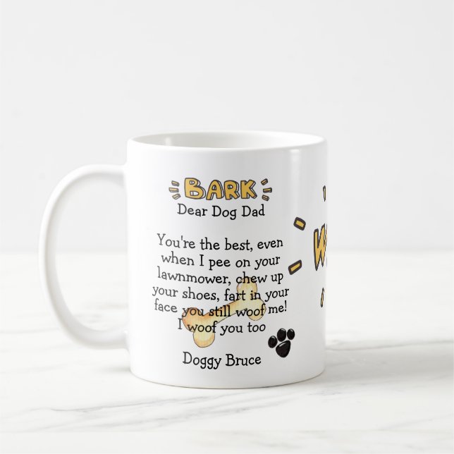 Dog Dad Funny Cute Mug Personalised Gifts For Men (Left)