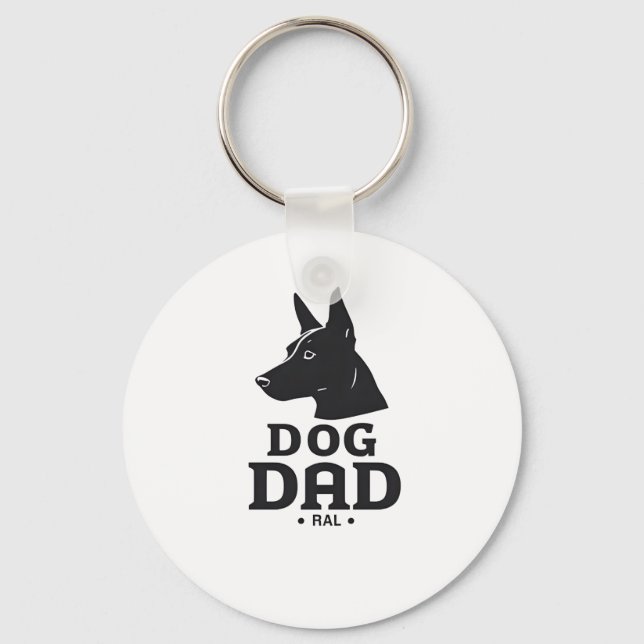 Dog Dad Gifts for Him – Funny & Custom Gea Key Ring (Front)