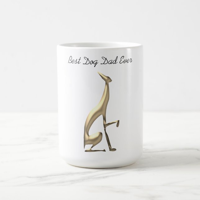 Dog Dad Gold Greyhound Simple Coffee Mug (Center)