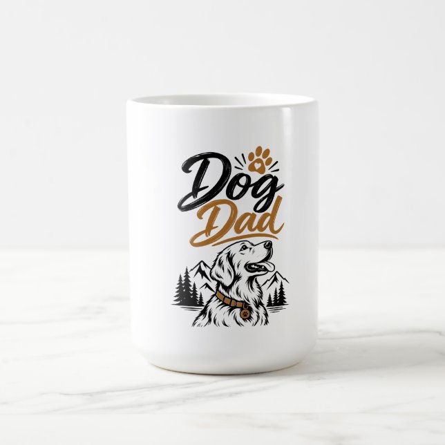 Dog Dad Golden Retriever Mountain Coffee Mug (Center)