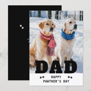 Dog Dad Happy Father's Day Paw Print Funny Photo Holiday Card
