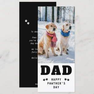 Dog Dad Happy Father's Day Paw Print Funny Photo Holiday Card