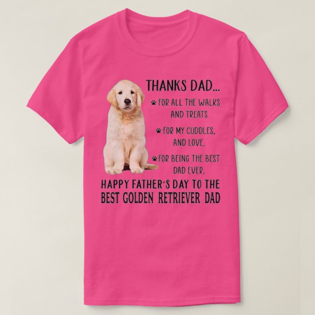 Dog Dad Happy Father's Day To The Best Golden Retr T-Shirt (Design Front)