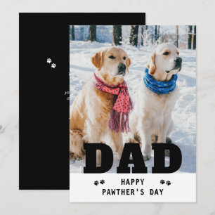 Dog Dad Happy Pawthers Day Personalised Photo Holiday Card