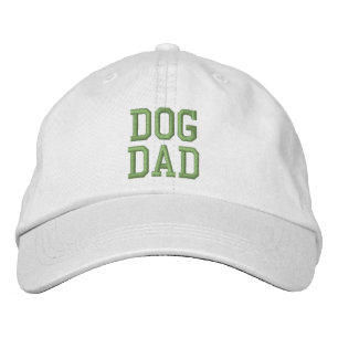 Dog Dad khaki custom text cute modern fun cool Embroidered Hat