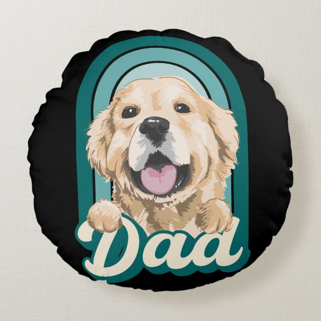 Dog dad, love dogs, love my pets  round cushion (Front)