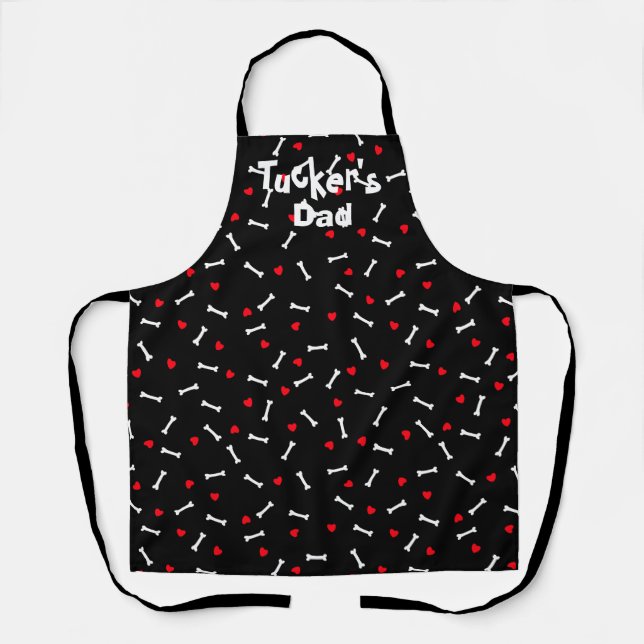 Dog Dad Mum Hearts Bones  Apron (Front)
