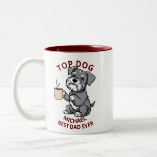 Dog Dad Name Mug - Fathers Day Two Tone Gift