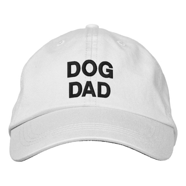 Dog Dad navy blue & white minimalist modern Embroidered Hat (Front)