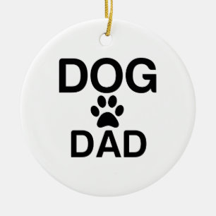 DOG DAD PAW CERAMIC TREE DECORATION