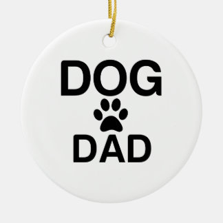 DOG DAD PAW CERAMIC TREE DECORATION