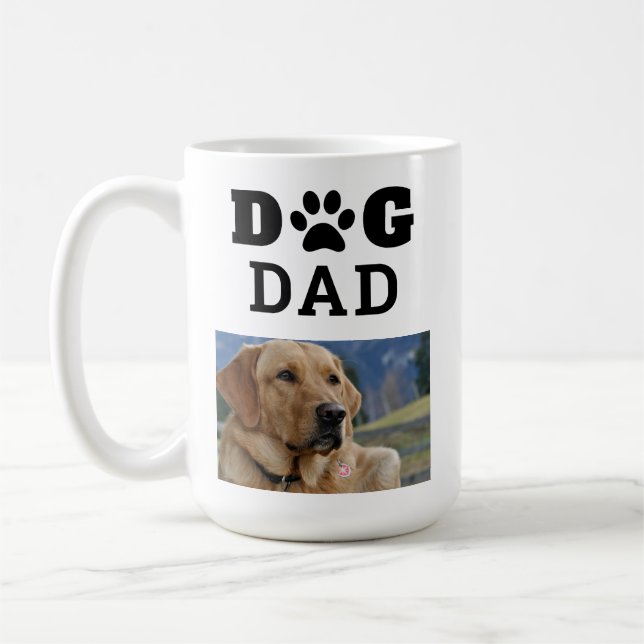 Dog Dad Paw Print Photo Coffee Mug (Left)
