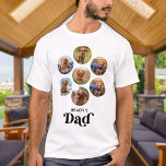 Dog DAD Personalised Dog Lover Pet Photo Collage T-Shirt<br><div class="desc">Dog Dad ... Surprise your favourite Dog Dad this Father's Day , Christmas or his birthday with this super cute custom pet photo t-shirt. Customise this dog dad shirt with your dog's favourite photos, and name. This dog dad shirt is a must for dog lovers and dog dads! Great gift...</div>