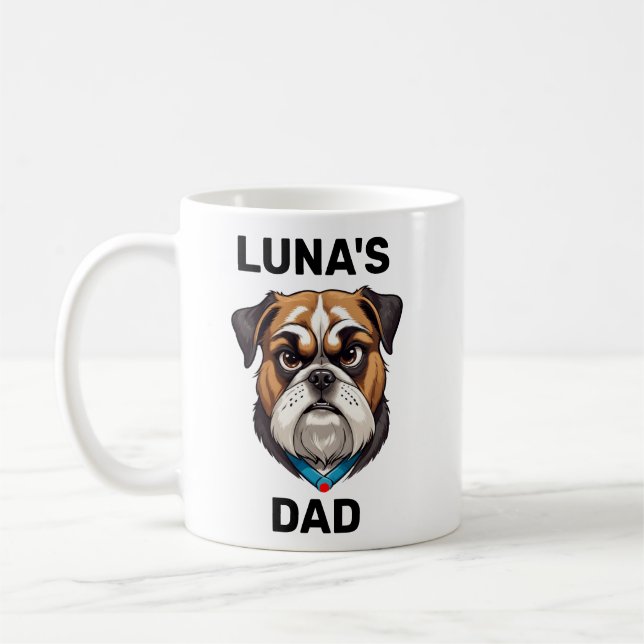Dog Dad, Personalised Dog Photo Christmas Gift Coffee Mug (Left)