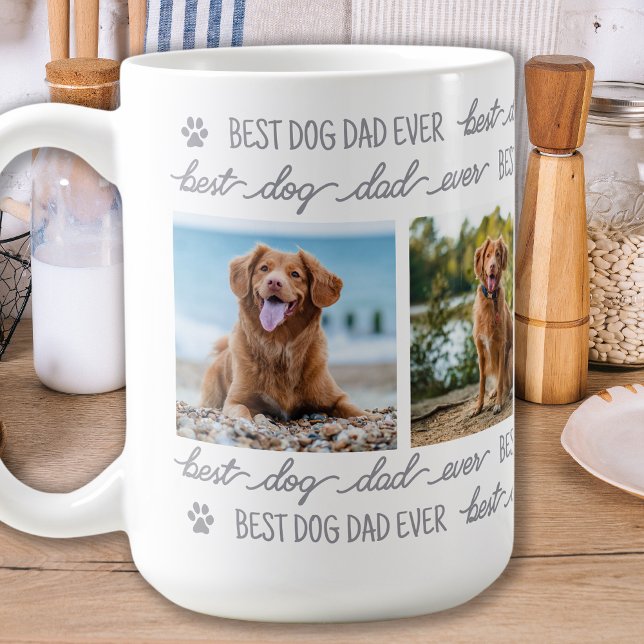 DOG DAD Personalised Pet 4 Photo Collage Coffee Mug (Creator Uploaded)