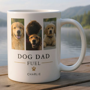 Dog Dad Pet Photo Collage Template Saying Modern  Coffee Mug